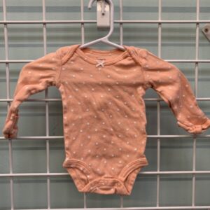 Size 00 Newborn - Orange Polka Dot Onesie