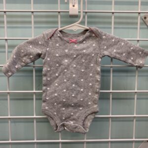 Size 00 Newborn - Grey Heart Onesie