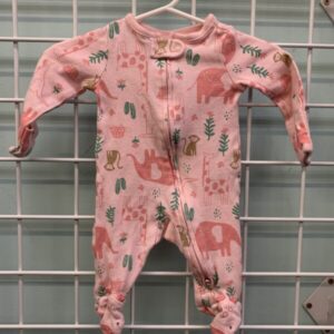 Size 00 Newborn - Pink Animal Sleeper