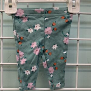 Size 00 Newborn - Green Floral Pant
