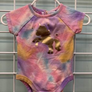 Size 00/03 Month - Pink Tie Dye Unicorn Onesie