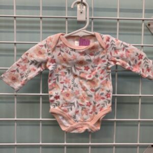 Size 00/03 Month - Pink/White Floral Onesie