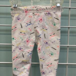 Size 00/03 Month - White Cat Meow Legging