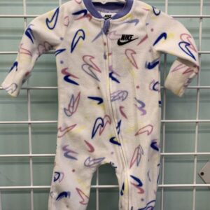 Size 03 Month - White/Blue/Pink Nike Fleece Sleeper