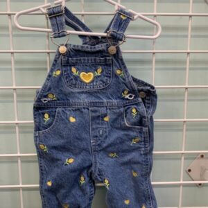 Size 03/06 Month - Blue/Yellow Floral Jean Bib Overall