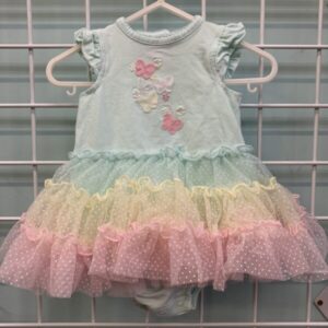 Size 03 Month - Green Butterfly Tutu Romper