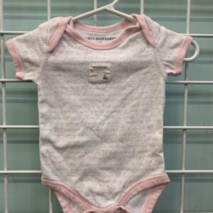 Size 03/06 Month - White/Pink Alphabet Burts Bees Onesie
