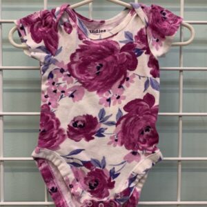 Size 03/06 Month - White Rose Onesie