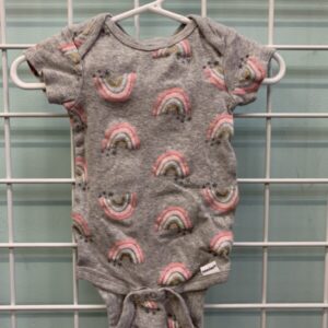 Size 03/06 Month - Grey Rainbow Onesie