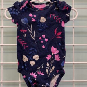 Size 06 Month - Blue/Pink Floral Onesie