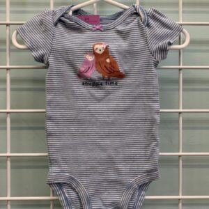 Size 06 Month - Blue/White Snuggle Time Owl Onesie