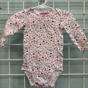 Size 06/09 Month - White Floral Onesie