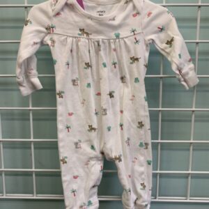 Size 09 Month - White Animal Romper