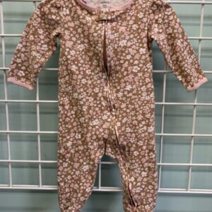 Size 09 Month - Brown/Pink Floral Sleeper