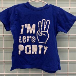 Size 2T - Blue I'm 3 Let's Party Shirt