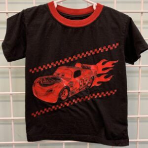 Size 2T - Black/Red Cars Shirt