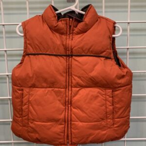 Size 2T - Orange/Brown Puffy Reversible Vest