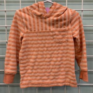 Size 3T - Orange Stripe Hooded Shirt