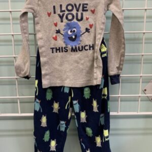 Size 3T - Grey/Blue I Love You PJ Set