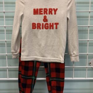 Size 3T - Cream/Red Merry & Bright PJ Set