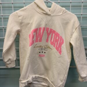 Size 7/8 - Cream/Pink New York Sweatshirt