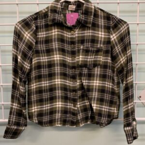 Size 7/8 - Green Plaid Shirt