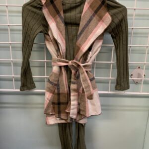 Size 7 - Green/Pink/Brown Plaid Set