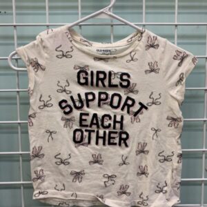 Size 8 - Cream/Pink Girls Support Each Other Shirt