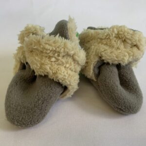 Slipper - Size 01 Infant, 3 Month, Grey Cozie Furry Zutano Bootie - Dark