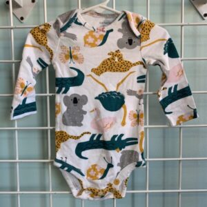 Size 12 Month - White Animal Onesie