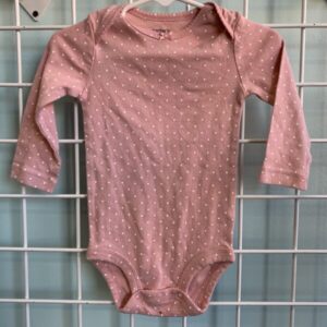 Size 12 Month - Pink/White Polka Dot Onesie