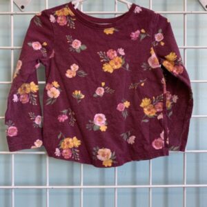 Size 2T - Maroon Floral Shirt