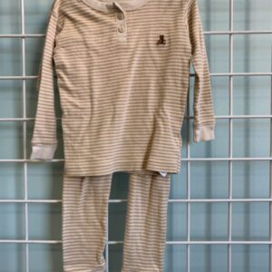 Size 2T - Brown Stripped Organic PJ Set