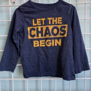 Size 3T - Blue Let the Choas Begin Shirt