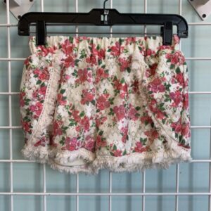 Size 10/12 - Cream/Pink Rose Lace Short