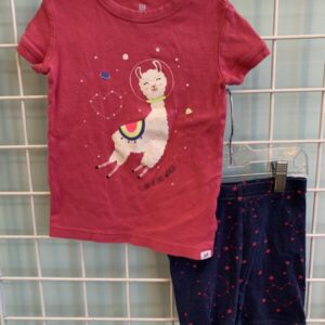 Size 5 - Pink Llama Out of This World Organic PJ Set