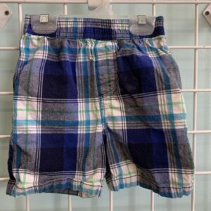 Size 2T - Blue Plaid Short