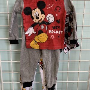 Size 3T - Grey/Red Mickey Mouse PJ Set