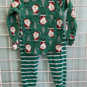 Size 3T - Green Santa PJ Set