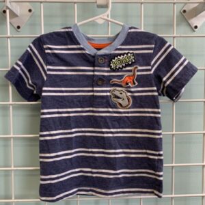 Size 3T -  Blue/White Dinosaur Shirt