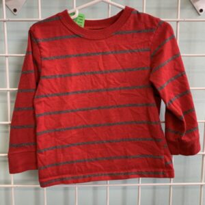 Size 3T - Red/Grey Stripe Shirt