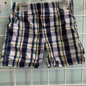 Size 3T - White/Blue Plaid Short