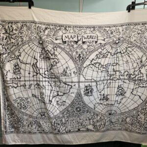 Gear: White Wall World Map Tapestry