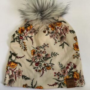 Winter Hat - Youth/Teen OS, Cream Floral A&H
