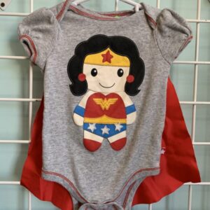 Size 06/09 Month - Grey Wonder Woman Onesie