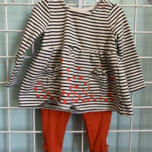 Size 12 Month - White/Orange Set