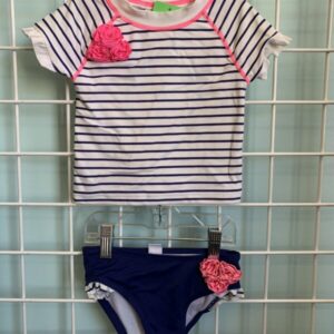 Size 2T - White/Blue/Pink Janie & Jack Swimsuit