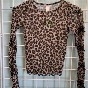 Size 4/5 - Brown Cheetah Cold Shoulder Shirt (New)