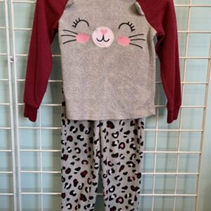Size 5T - Grey/Pink Cat PJ Set