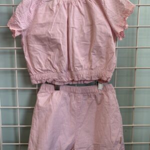 Size 6/7 - Pink/White Stripe Set